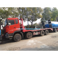 Dongfeng 8x4 flatbed excavator transport truck